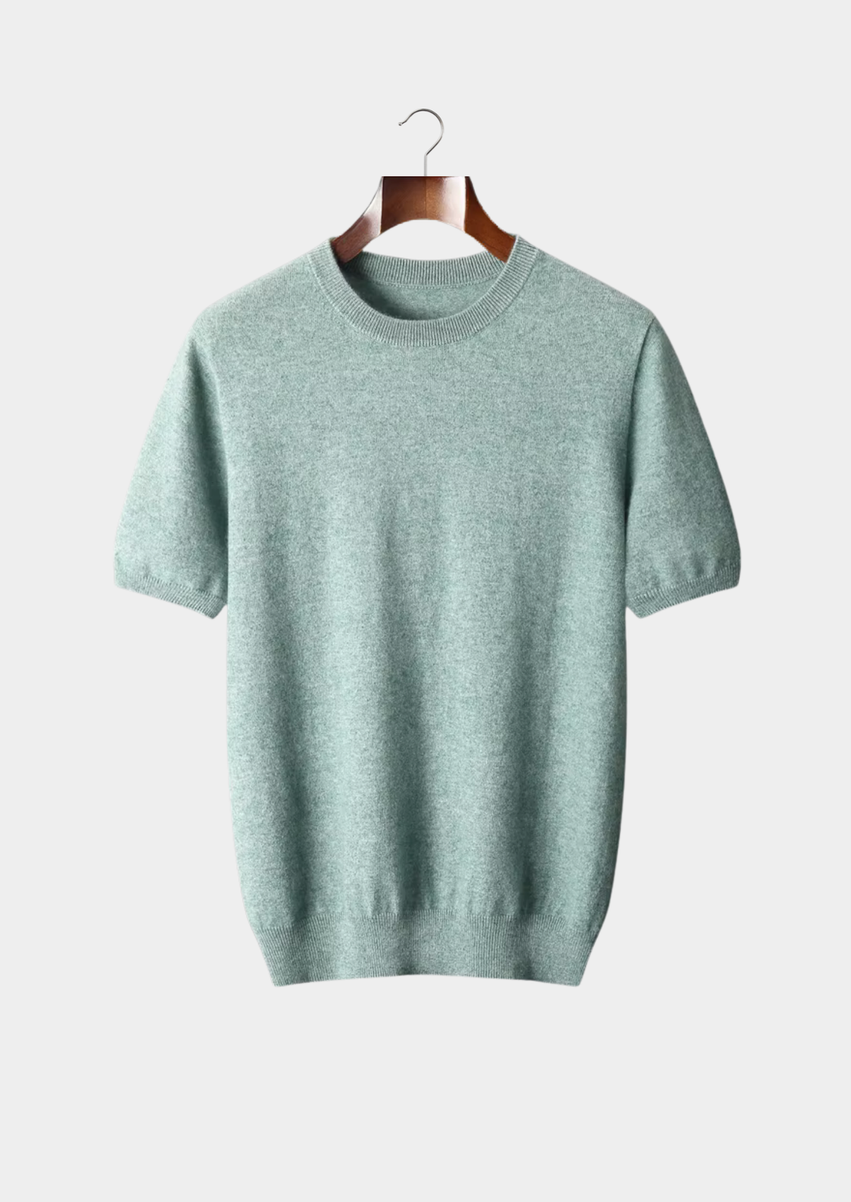 Premium Cashmere Classic Crewneck T-Shirt - Verdant Slate