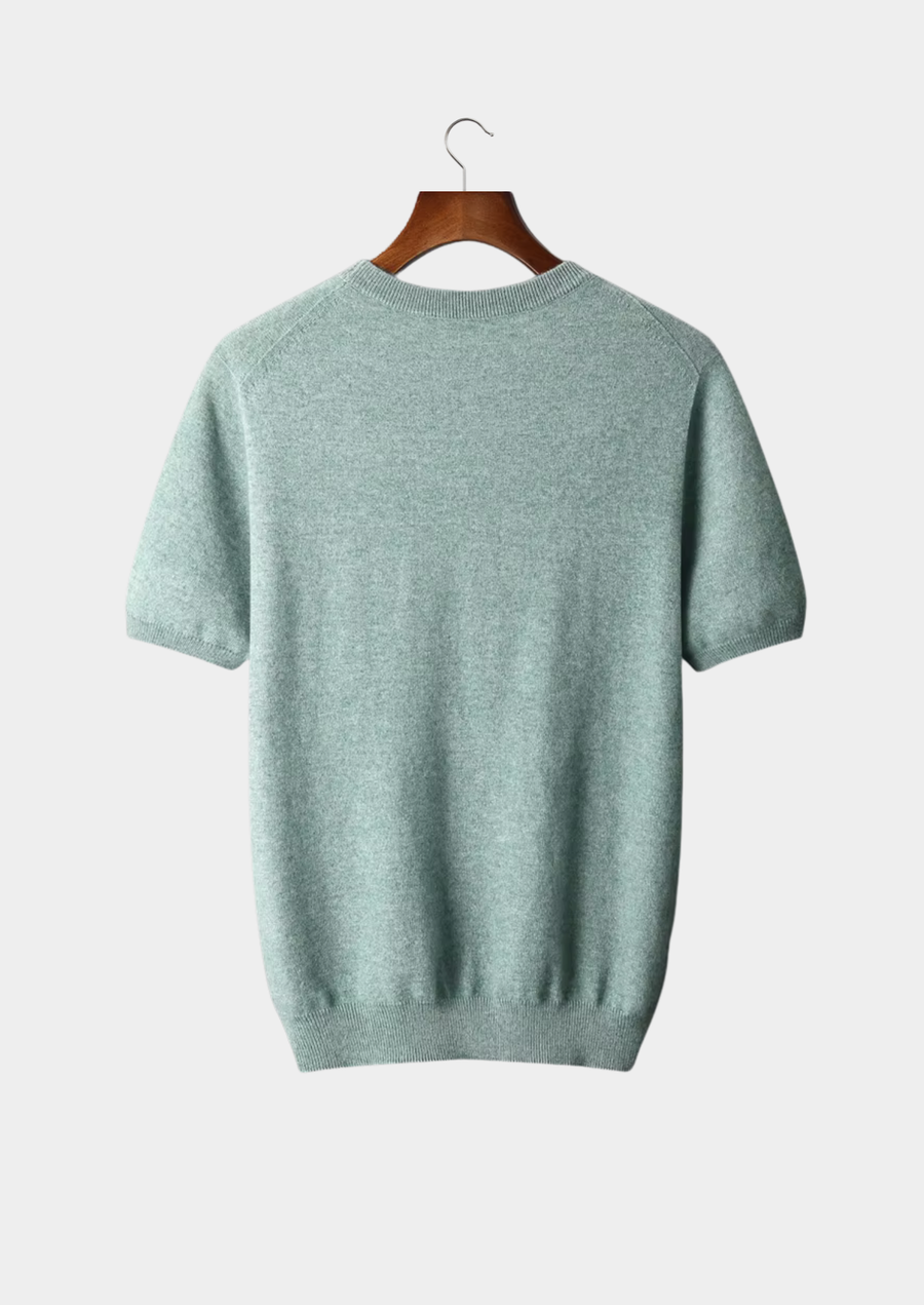 Premium Cashmere Classic Crewneck T-Shirt - Verdant Slate