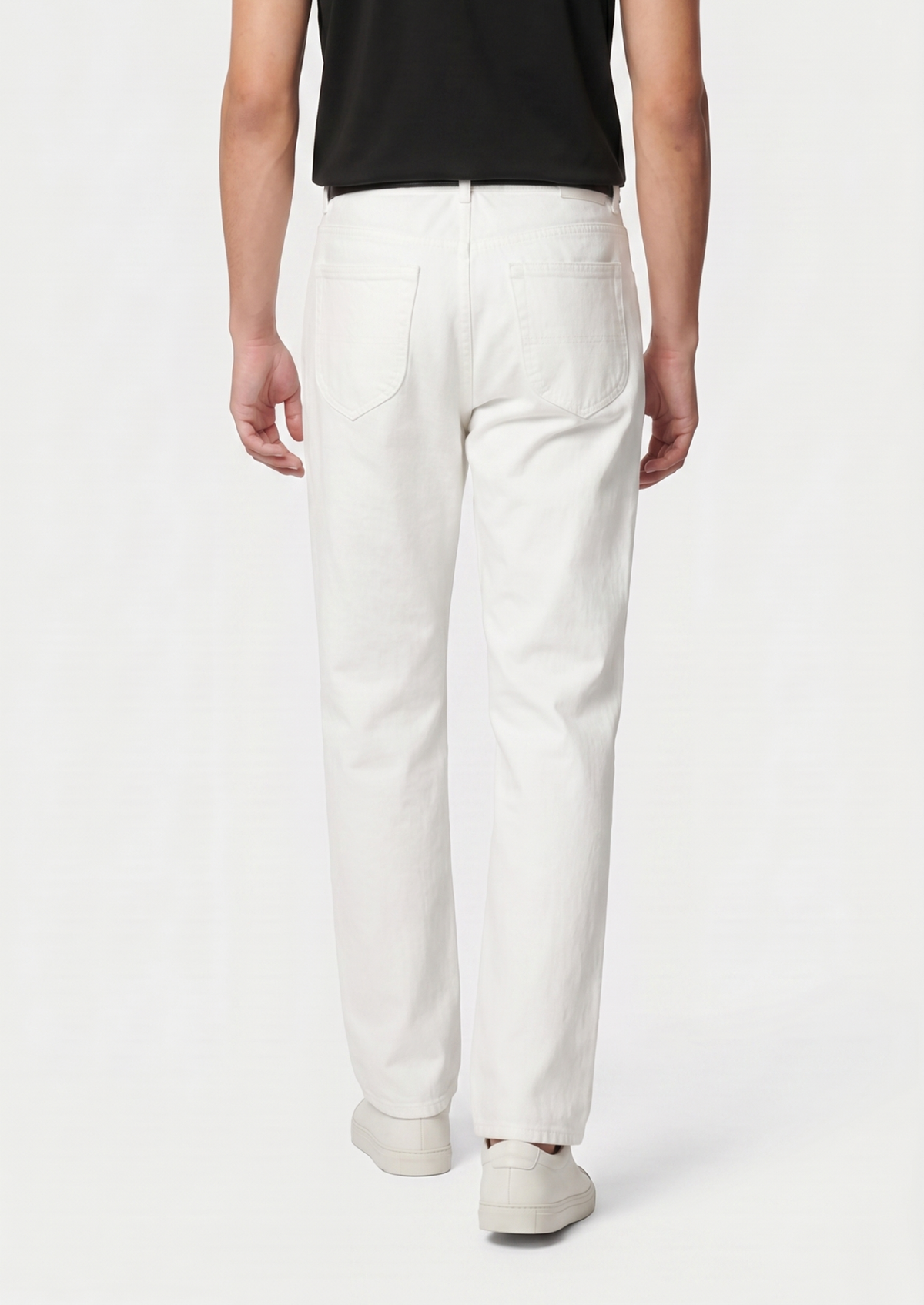 Essential White Straight Leg Denim Trousers