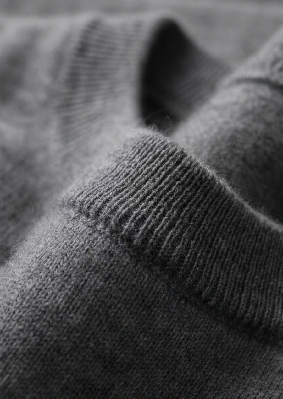 Premium Cashmere Classic Crewneck T-Shirt - Dark Gray