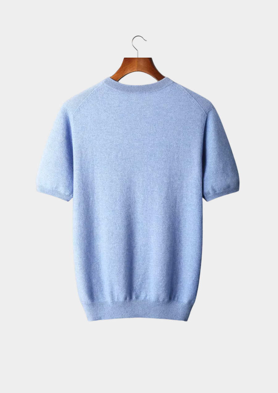Premium Cashmere Classic Crewneck T-Shirt - Light Blue
